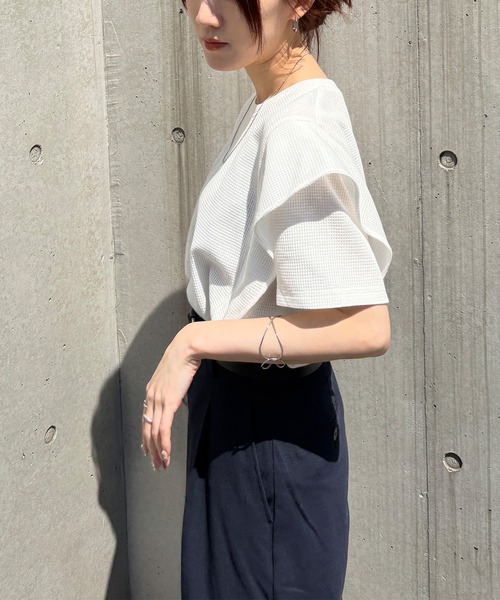 tシャツ ラップショルダーワッフルプルオーバー レディース sam1172-08.jpg
