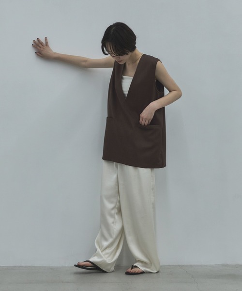 feepur（フェピュール） 「セットアップ可」Vネックノースリーブプル