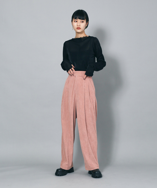 「NOMINE」 コーデュロイパンツ S ピンク レディース_画像2