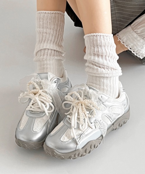 Shoes in Closet（シュークロ） スニーカー 軽量 2WAY パール付