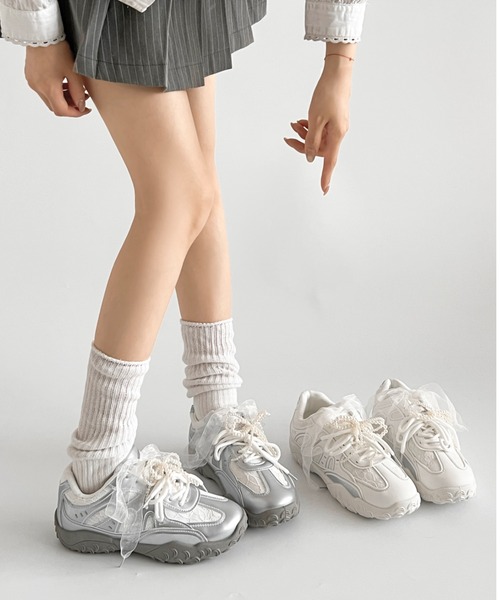 Shoes in Closet（シュークロ） スニーカー 軽量 2WAY パール付