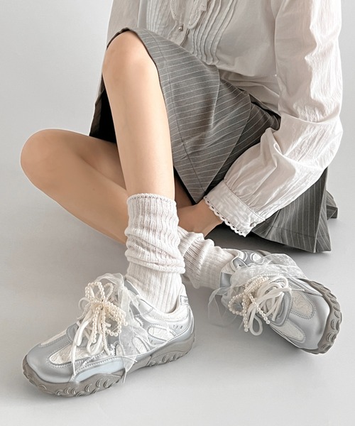 Shoes in Closet（シュークロ） スニーカー 軽量 2WAY パール付