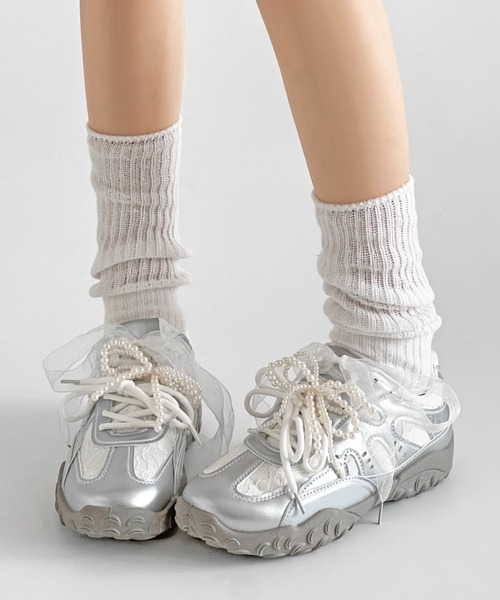 Shoes in Closet（シュークロ） スニーカー 軽量 2WAY パール付