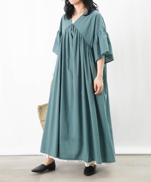 【新品タグ付き】LUCA　ロングワンピース　　フリーサイズ LADY LUCK LUCA 「LUCA/LADY LUCA」 長袖ワンピース FREE