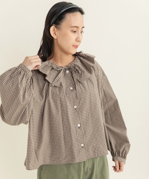Dot and Stripes フリルブラウス未使用タグ付き CHILD WOMAN ブラウス シャツ 60sミニチェック フリルブラウス