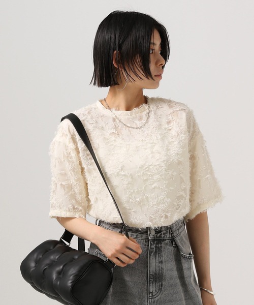 giseleブルレア♥︎ドットジャガードブラウス Amazon.co.jp: タグ付き bluelea ブルレア ジャガード ブラウス