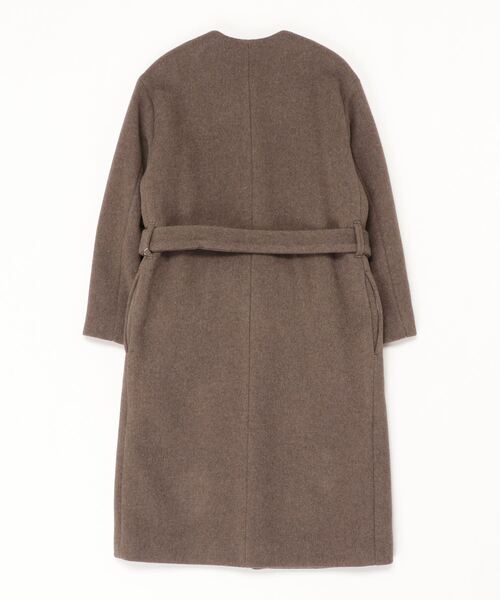 ★限定値引★美品【UNITED ARROWS】ノーカラージャケット サーモア社 BEAUTY＆YOUTH UNITED ARROWS ノーカラーコート M モカ レディース