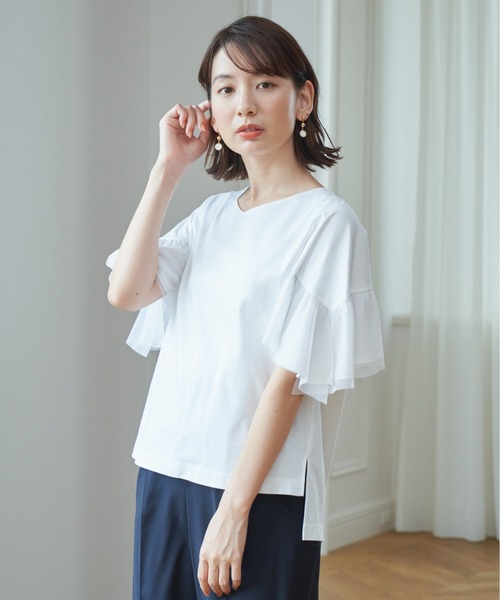 美品 ANAYI レースポロシャツ カットソー 半袖 ホワイト 38 ANAYI｜LUREXポロプルオーバー | Rakuten Fashion(楽天