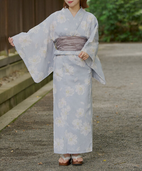 着物・浴衣 gyu ゆかた 注染 鉄線 深紫 | 浴衣 | やまとオンラインストア
