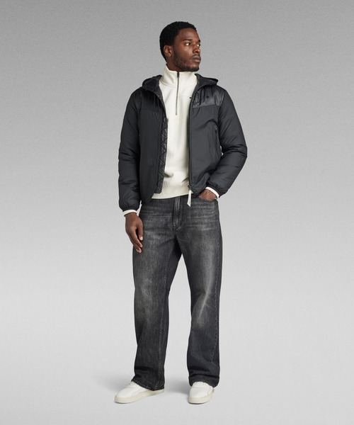 G-STAR RAW ブラックナイロンジャケット L G-STAR RAW ナイロンジャケット SETSCALE-R HOODED OVERSHIRT
