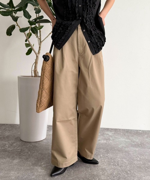イレーブ　チノパンツ ワイドタックチノパンツ(M BEIGE): パンツ｜PMbox P&M OFFICIAL