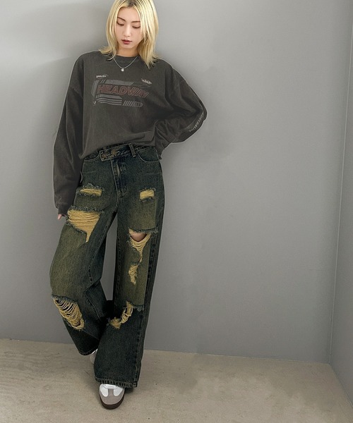 「Java」 長袖Tシャツ MEDIUM チャコールグレー メンズ