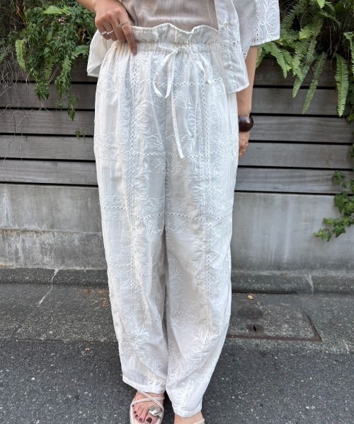 ROSE BUD パンツ EMBROIDERY PANTS レディース : ZOZOTOWN Yahoo