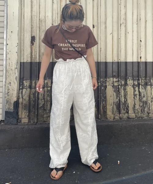 ROSE BUD パンツ EMBROIDERY PANTS レディース : ZOZOTOWN Yahoo