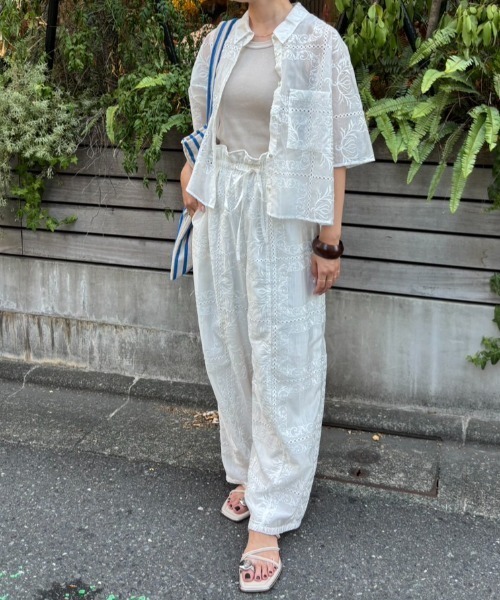 ROSE BUD パンツ EMBROIDERY PANTS レディース : ZOZOTOWN Yahoo