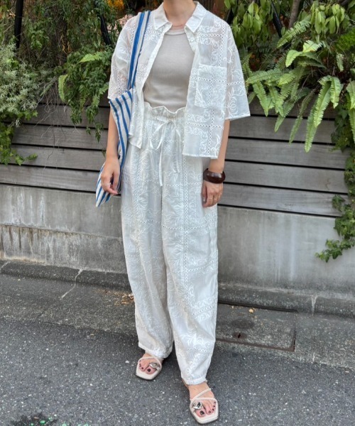 パンツ rose1002 LOEFF＞フラグメント フラワー パンツ MEN'S