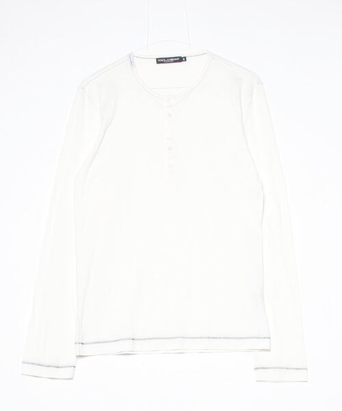 DOLCE & GABBANA 長袖Tシャツ ホワイト DOLCE&GABBANA 「DOLCE&GABBANA」 長袖Tシャツ 48 ホワイト