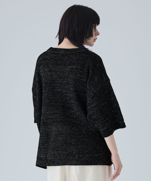 「VELNUS」 半袖ニット M ホワイト メンズ_画像4