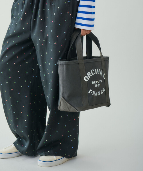 ORCIVAL ペイント　プリント トートバッグ　新品未使用　ブラック ORCIVAL（オーシバル） トートバッグ | プリント キャンバストート