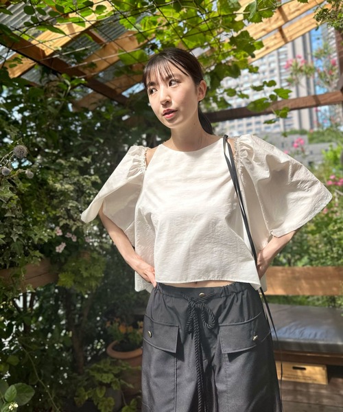 「AVIE」 半袖ブラウス 38 オフホワイト レディース_画像5