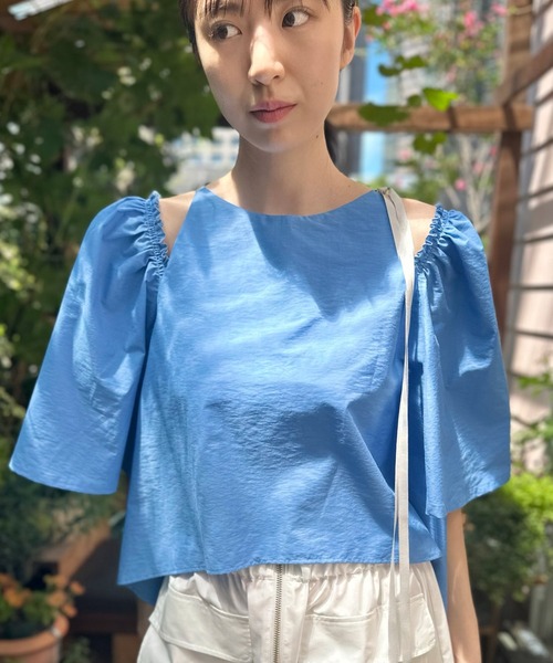 「AVIE」 半袖ブラウス 38 オフホワイト レディース_画像6