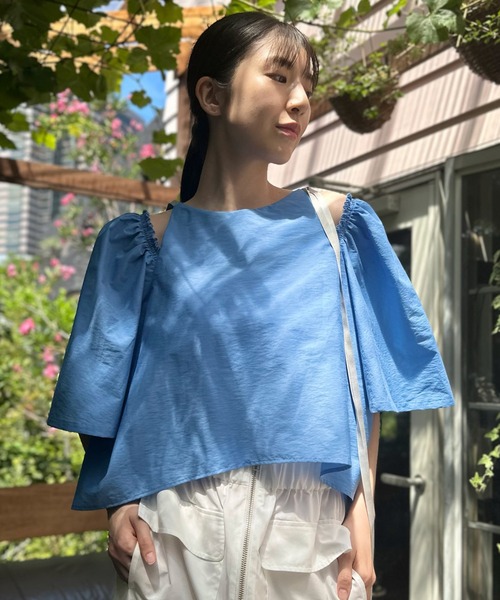 「AVIE」 半袖ブラウス 38 オフホワイト レディース_画像9