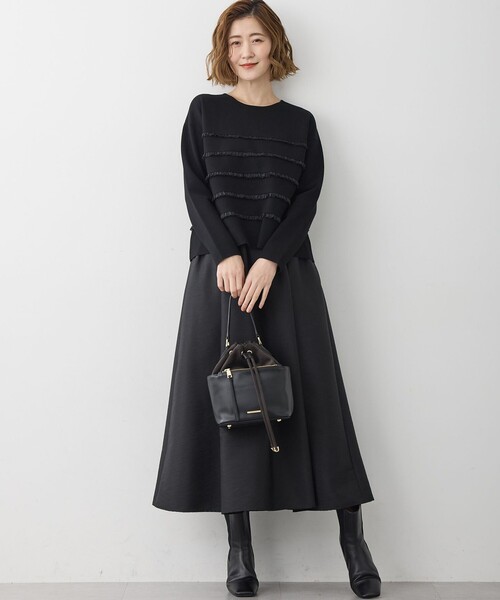 23区（ニジュウサンク） ニット セーター フリルボーダー ニット