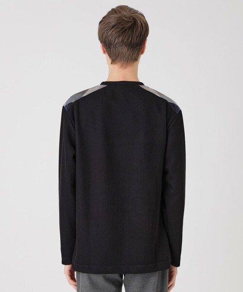 【美品】ブラックレーベルクレストブリッジ ニットソー　黒xグレー　M BLACK LABEL CRESTBRIDGE（ブラックレーベル クレストブリッジ） t