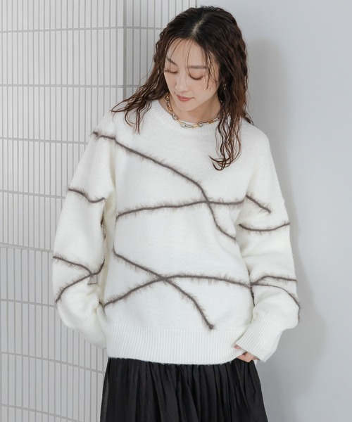 Elura（エルーラ） ニット セーター シャギーラインニット/621800