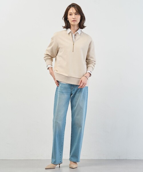 tシャツ 裏毛 ハーフジップ プルオーバー レディース : ZOZOTOWN Yahoo