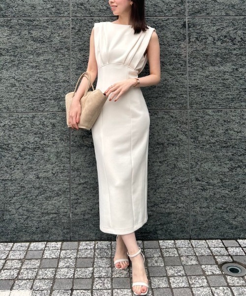 anuans（アニュアンス） ノースリーブワンピース MEDIUM ホワイト