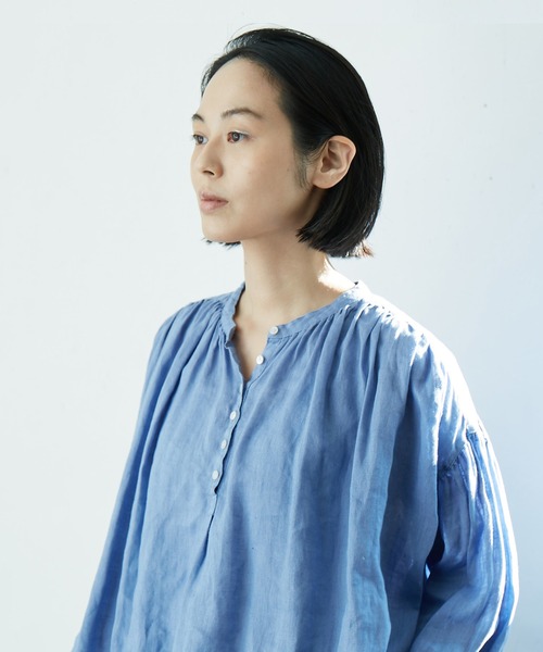 「IKKUNA」 7分袖ブラウス 1 ブルー レディースの画像