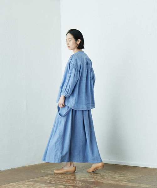 「IKKUNA」 7分袖ブラウス 1 ブルー レディースの画像
