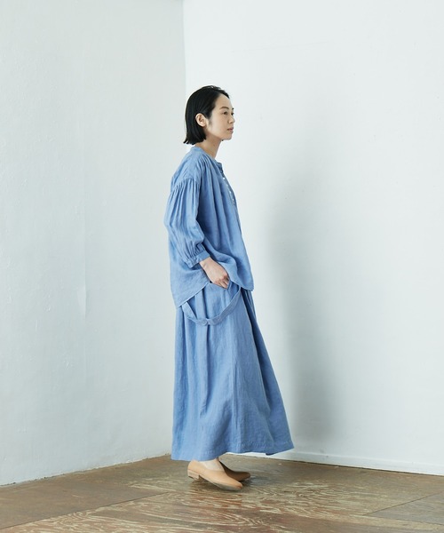 「IKKUNA」 7分袖ブラウス 1 ブルー レディースの画像
