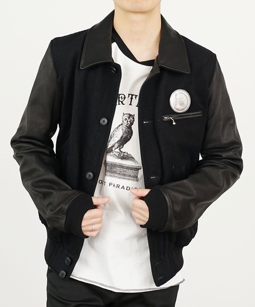 「DIET BUTCHER」 スタジャン 1 ブラック メンズ_画像8