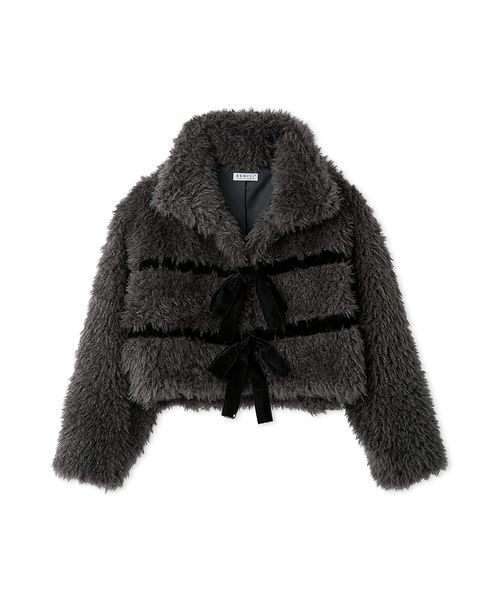 SNIDEL（スナイデル） ムートンコート ボアコート Sustainableリボン