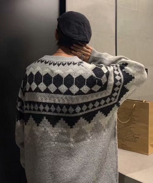 セーター ニット オーバーサイズノルディックニット メンズ レディース