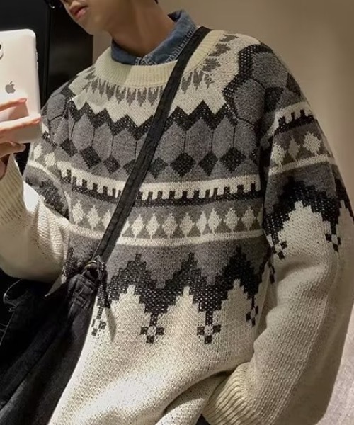 セーター ニット オーバーサイズノルディックニット メンズ レディース