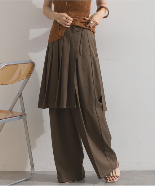 OandI（オーアンドアイ） パンツ ラップスカートレイヤードパンツ