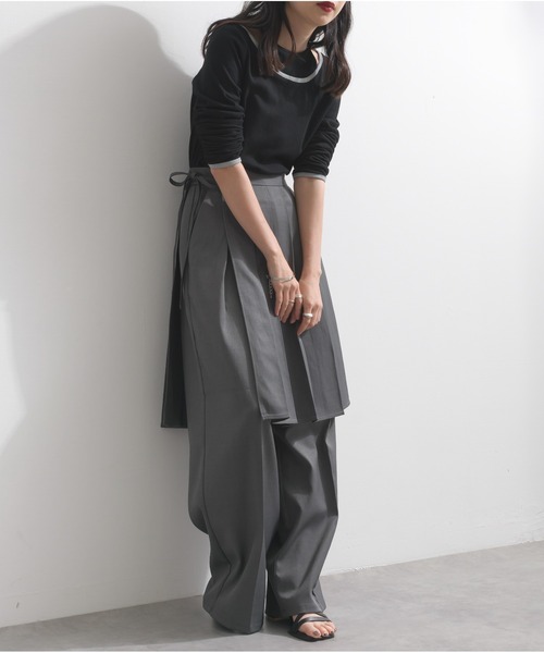 OandI（オーアンドアイ） パンツ ラップスカートレイヤードパンツ