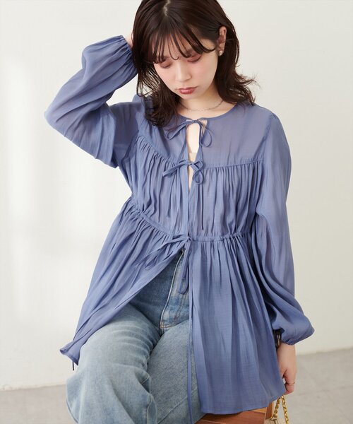 natural couture 「natural couture」 長袖ブラウス FREE ブルー