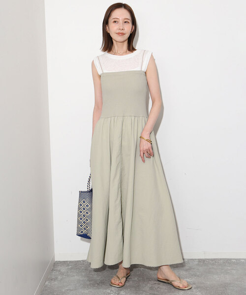 最終値下 極美品スローブイエナ Ｕネックワンピース 36 SLOBE IENA（スローブイエナ） ニットワンピース FREE ブラック