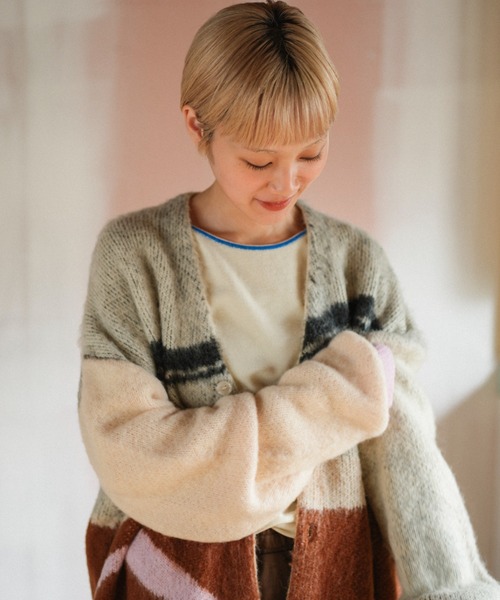 PAMM パム　気狂いのニットカーディガン ベージュ PAMM（パム） カーディガン 気狂いのニットカーディガン レディース