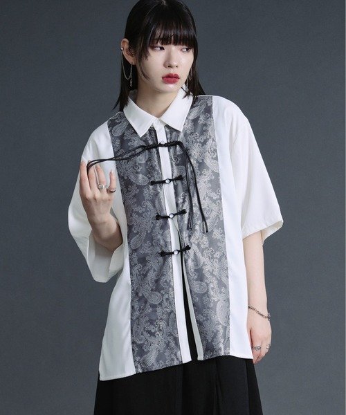 「Ellno Loset」 半袖シャツ SMALL ブラック メンズ_画像5