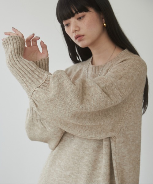 「ANGIE」 ニットワンピース FREE ベージュ レディース_画像2