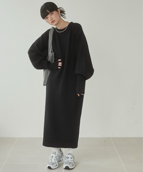 「ANGIE」 ニットワンピース FREE ベージュ レディース_画像6