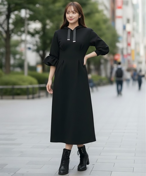 AND COUTURE（アンドクチュール） ワンピース アシメフリルスリーブ