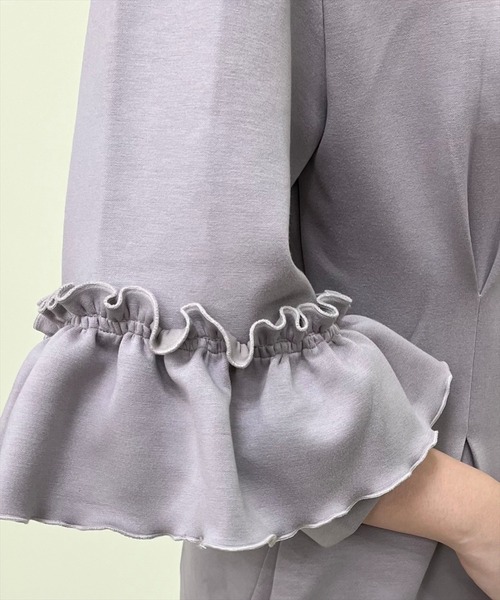 AND COUTURE（アンドクチュール） ワンピース アシメフリルスリーブ