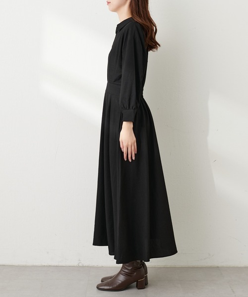 「natural couture」 7分袖ワンピース FREE ボルドー レディース_画像7