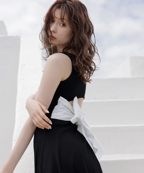 「EIMY ISTOIRE」 ノースリーブワンピース FREE ベージュ レディース_画像3